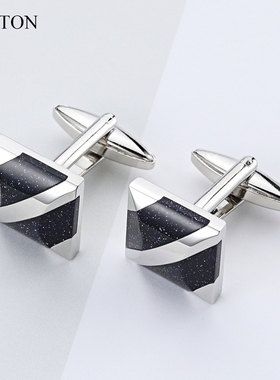 LEPTON法式星空石袖扣男士蓝砂石商务衬衣轻奢袖口钉婚礼袖扣礼物