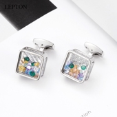 扣方形镂空彩色袖 口扣 扣商务经典 法式 轻奢袖 袖 男士 衬衫 Cufflinks