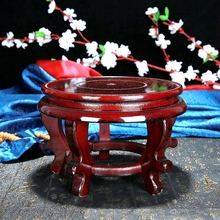 大号陶瓷鱼缸花盆底座瓷器奇石工艺品花瓶木质底座托盘架佛像摆件