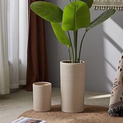 陶瓷花盆高直筒家用插花器装饰