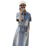 ITBBCYX欧洲站2025薄款收腰显瘦裙子气质长裙女休闲牛仔连衣裙夏，女装连衣裙，浙宝130