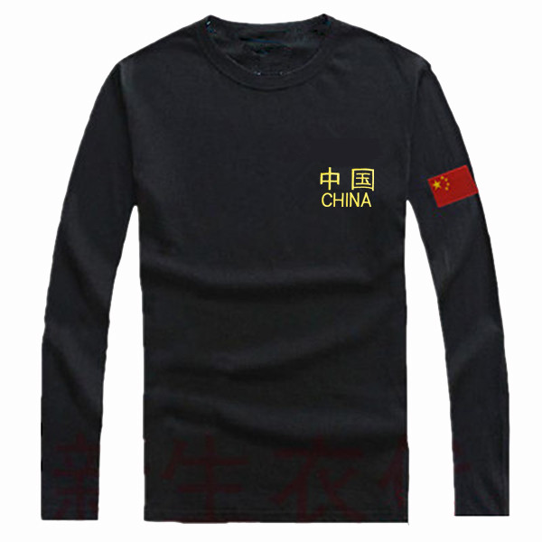 军迷狼头白黑色作训T恤长袖男特种兵体能作训服战术背心体恤