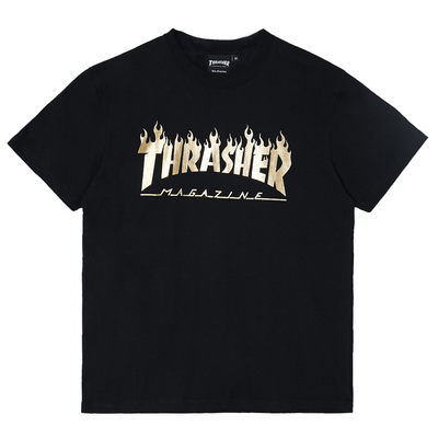 thrasher烫金美式宽松短袖青少年