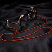 复古水晶眼镜链口罩挂绳日本防丢墨镜链时尚 饰文艺挂链彩色镜链 装