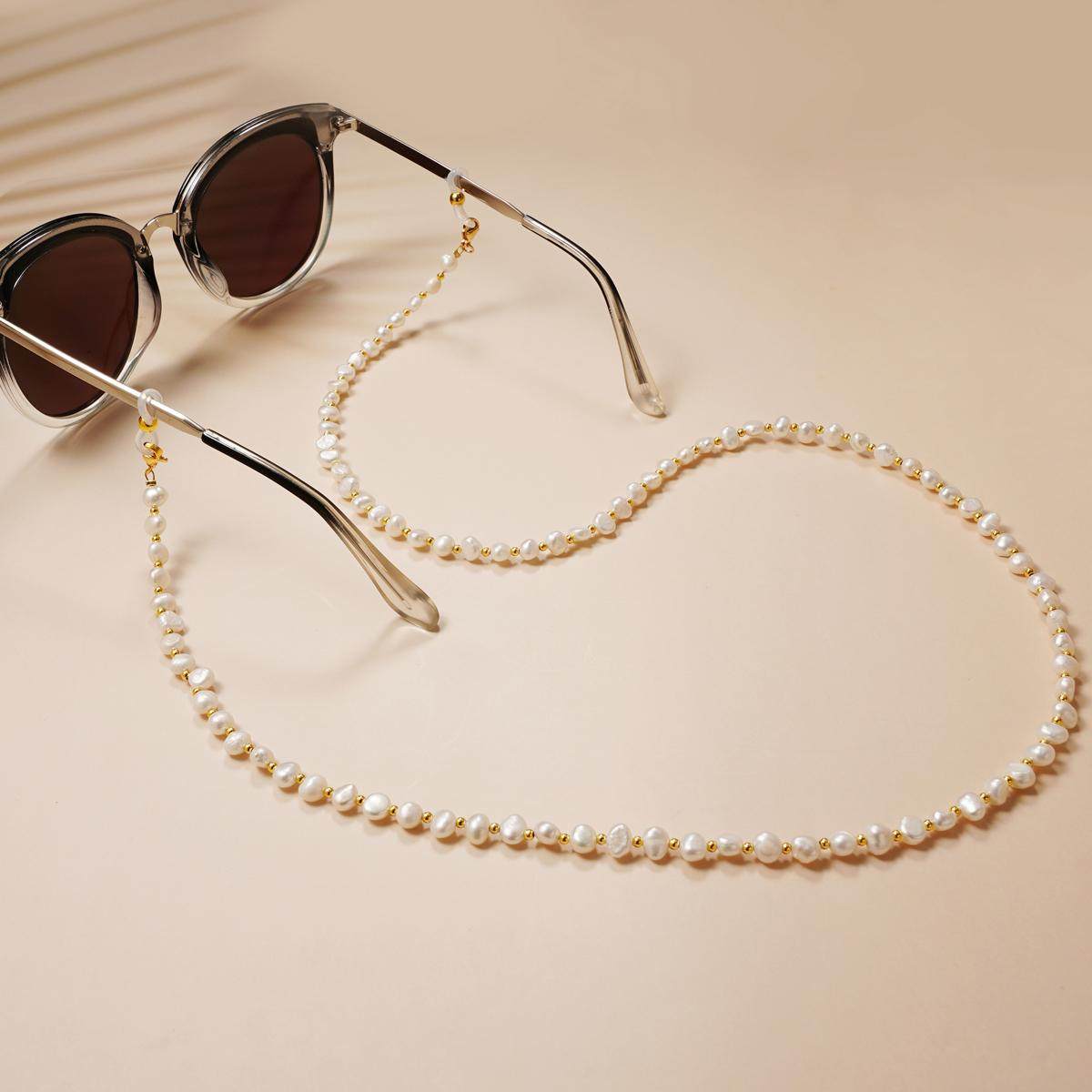 天然淡水珍珠眼镜链子气质口罩链墨镜链挂脖女复古耳机防丢眼镜绳