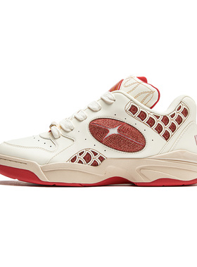 李宁龙年新款板鞋男女同款轻便缓震耐磨潮流红色运动鞋AZGU025