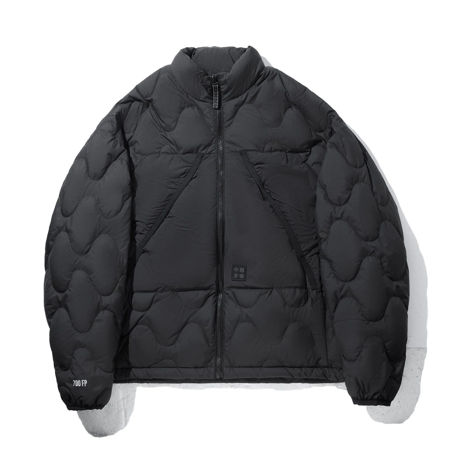 中国李宁 冬季男女款保暖舒适反光宽松运动上衣短款羽绒服AYMV537