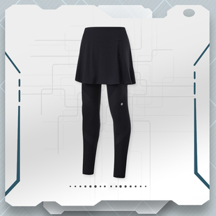 李宁正品跑步系列女大童冰感舒适修身二合一长裤短裙套装YYKU082