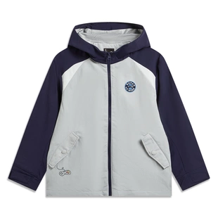 李宁2026新款 男大童加绒保暖防泼水宽松运动风衣YFDW083