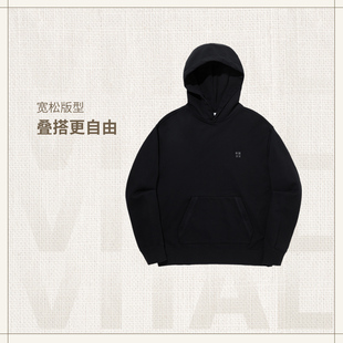 李宁vital系列男女同款 百搭连帽卫衣AWDUB33 宽松套头舒适长袖