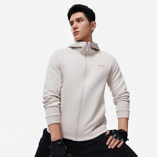 李宁外套男士2024春季新款春秋开衫运动服连帽休闲卫衣AWDU067ZZ