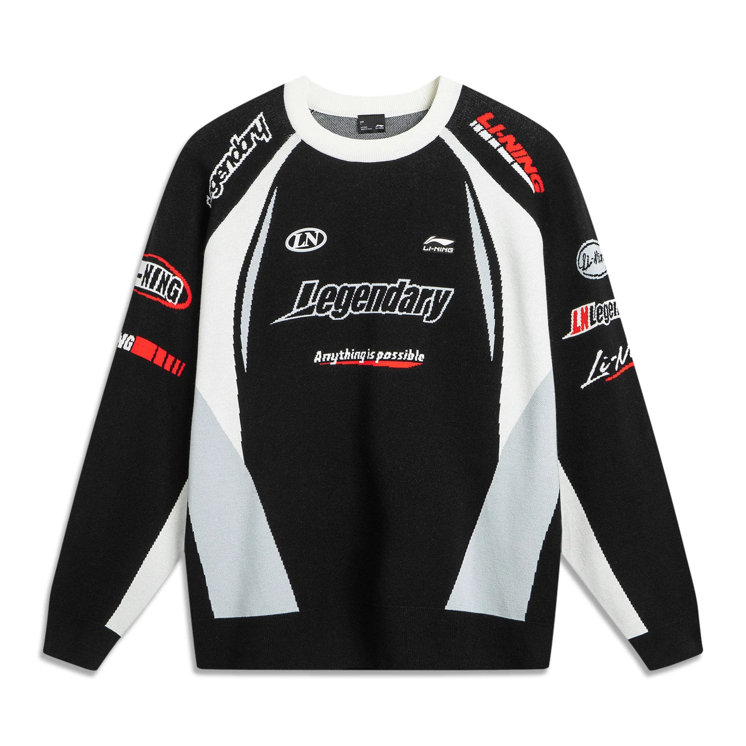 李宁 x LPL联名系列2025冬季新款男女同款宽松套头编织衫AMBV455