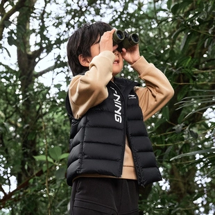 李宁男女小大童防泼水保暖85%鸭绒羽绒马甲YMRV025