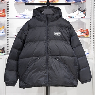 李宁男子短款羽绒服2024冬新款反伍系列鸭绒保暖宽松外套AYMU481