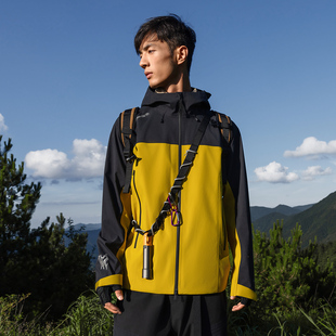 李宁户外CF溯万龙甲冲锋衣黑龘男女同款宽松单层冲锋衣AEMV033