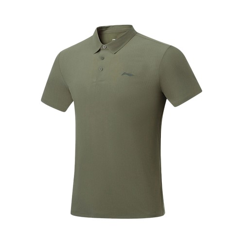 李宁POLO衫男款2023夏季新款男子跑训宽松开口休闲短袖APLT027