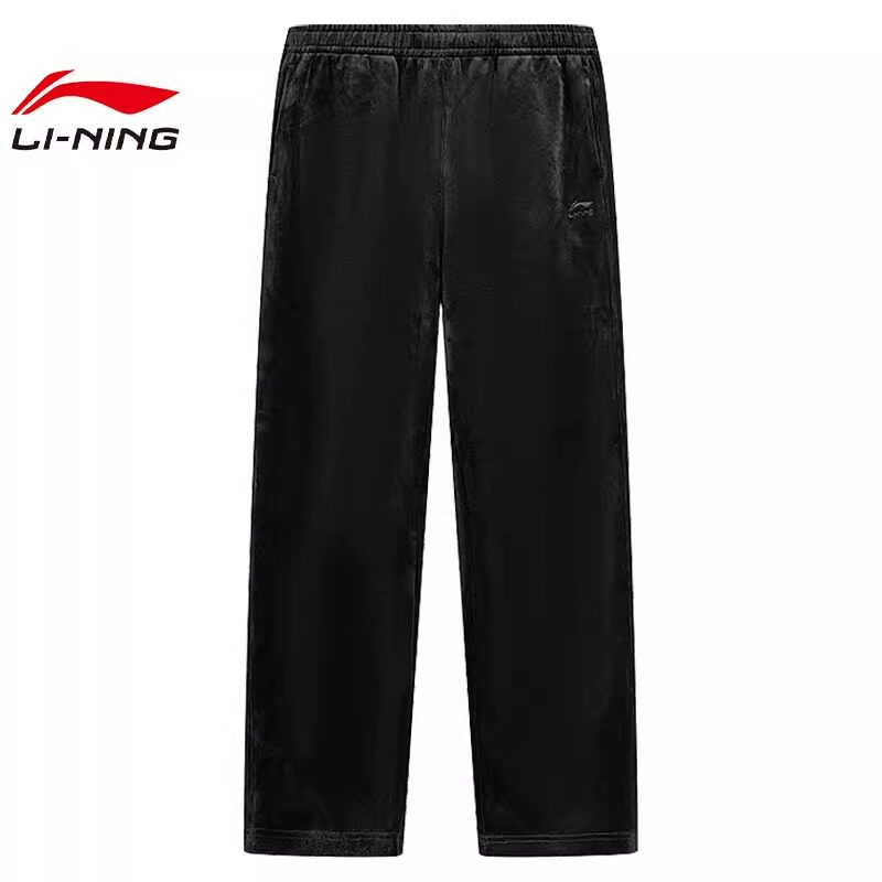 李宁卫裤男款2025春季新款中国文化运动休闲黑色长裤裤子AKXV023