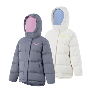 006 008 174 宽松保暖运动外套YYMU054 李宁连帽羽绒服女大童冬款