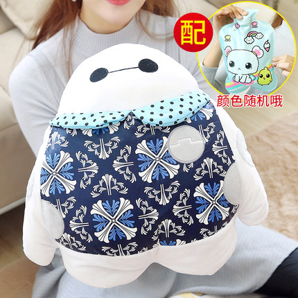 卡通灌水热水袋电暖宝暖手宝暖宫暖腰宝双插手毛绒防爆注水暖水袋