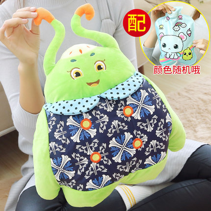 卡通灌水热水袋电暖宝暖手宝暖宫暖腰宝双插手毛绒防爆注水暖水袋