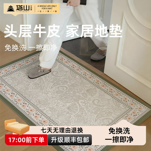 塔山头层牛皮入户门地垫脚垫2026新款门口进门地毯耐脏免洗