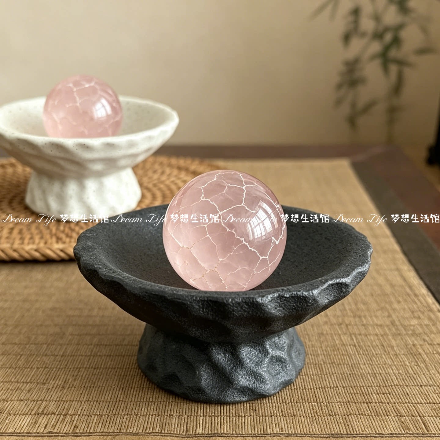 水晶球底座摆件高端装饰品创意桌面家居招财摆设托盘高级感摆放图片