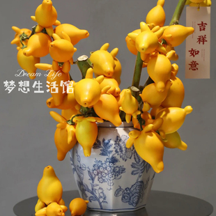 五代果花瓶陶瓷青花瓷中式复古瓷器中古花器客厅玄关酒店民宿摆件