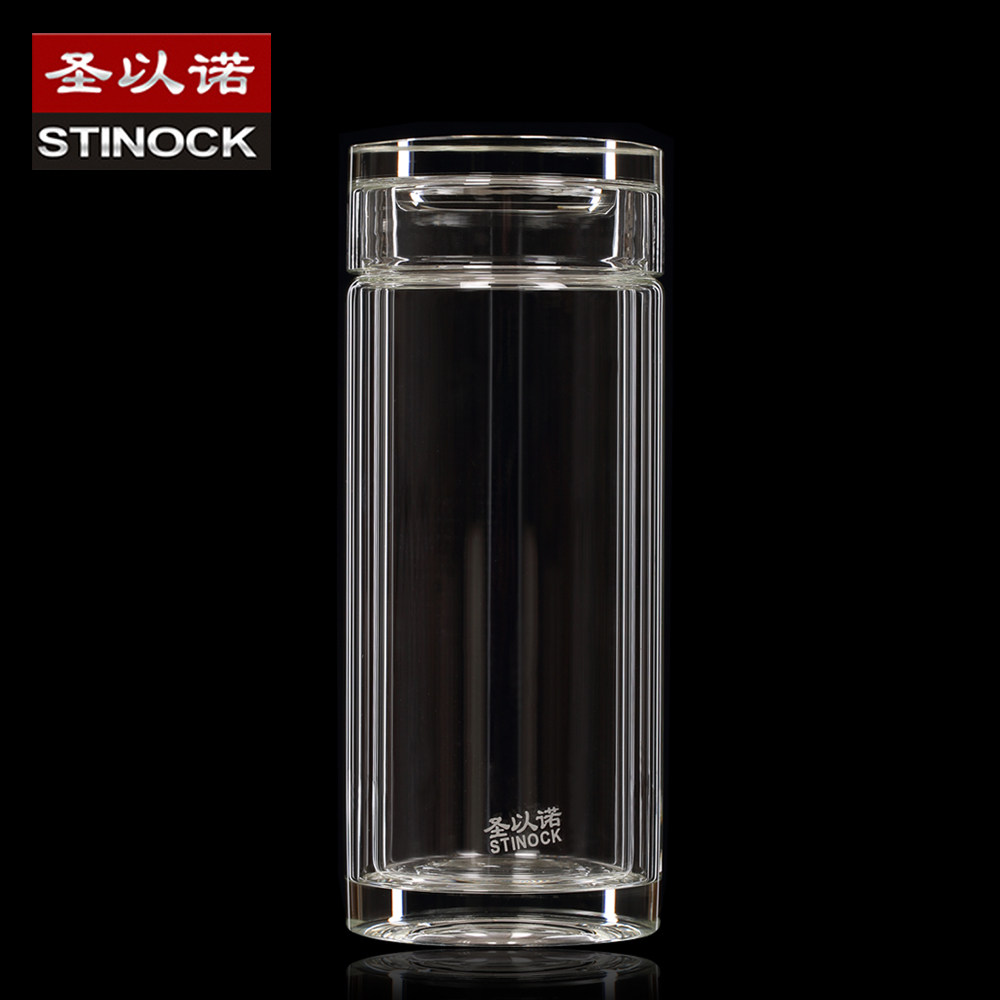 圣以诺一池冰水玻璃杯玻璃杯办公杯隔热茶杯透明双层过滤