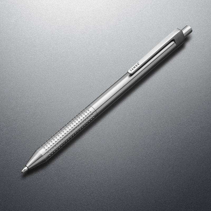 James Burwell EDC 压簧伸缩笔芯按动式圆珠笔 纤细机加工笔杆