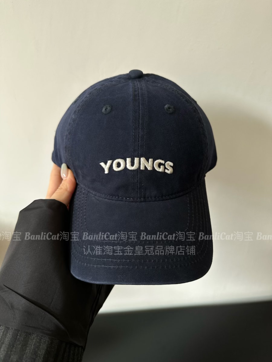 BanliCat 韩版大头围字母显白藏青棒球帽女宽檐显脸小鸭舌帽男潮