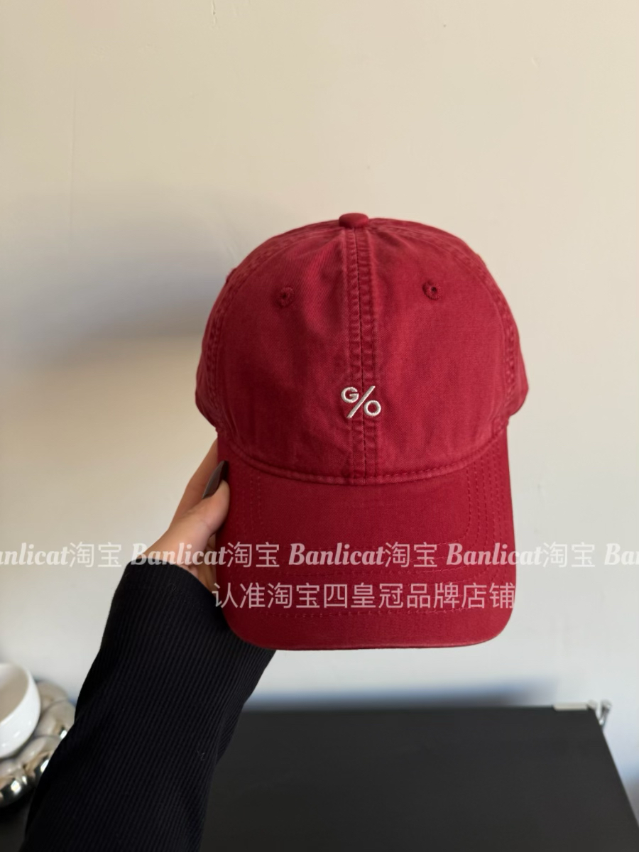 Banlicat 懂出片好货 复古红色软顶棒球帽韩女春夏显脸小鸭舌帽男