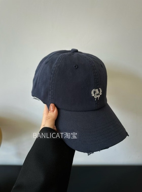 大头围显脸小 英伦学院风藏青色显白棒球帽子男女宽檐鸭舌帽2025