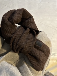 围脖 高级感美拉德深棕羊毛围巾男女情侣款 Banlicat 秋冬保暖新品