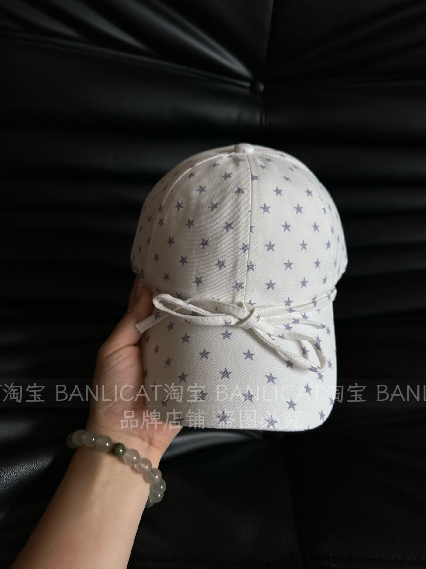 BanliCat韩版波点蝴蝶结棒球帽女春夏宽帽檐显脸小甜美可爱鸭舌帽