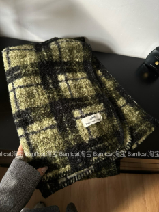 BanliCat 小卷毛围巾泰迪绒氛围感撞围脖女冬保暖百搭披肩情侣男