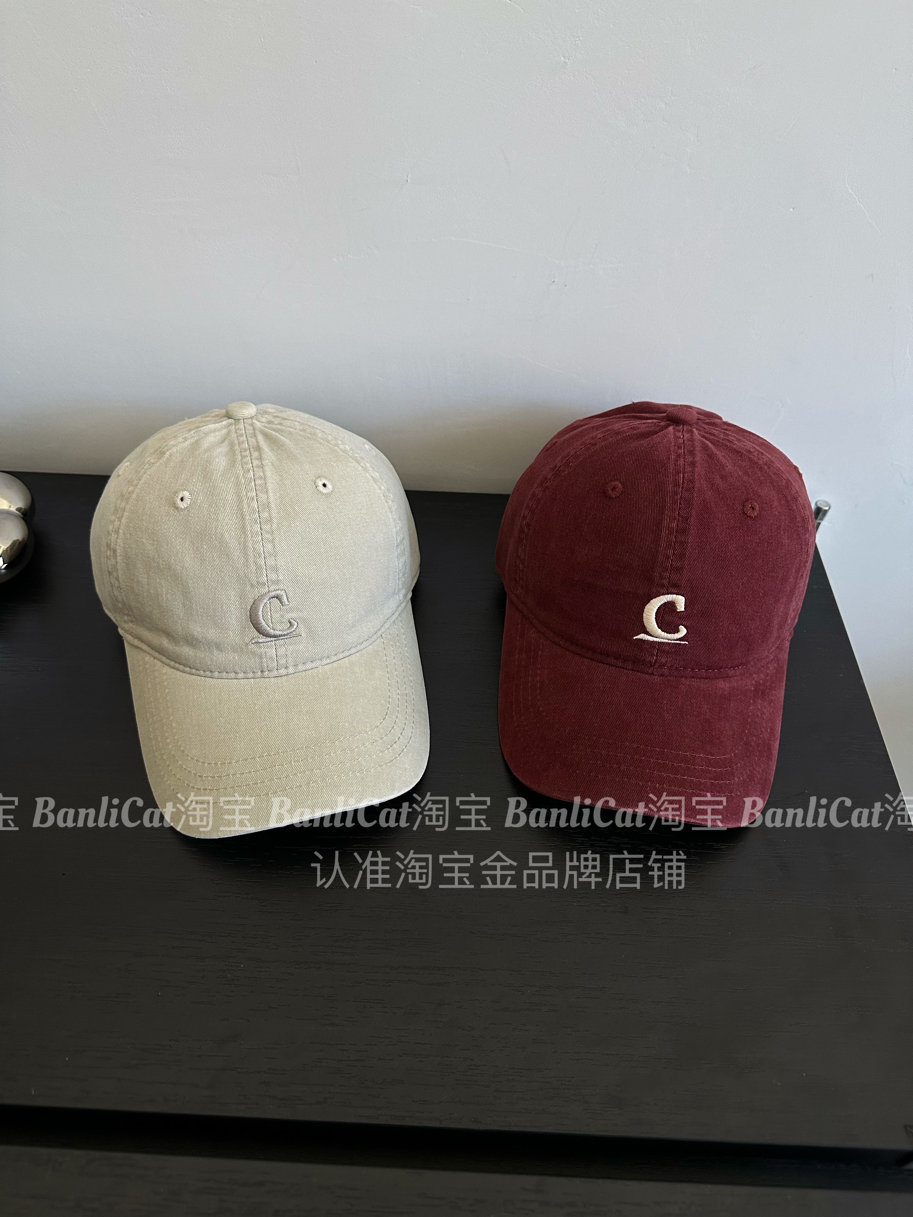 BanliCat 大版型显脸小韩ins刺绣C字母鸭舌帽子女高品质棒球帽男