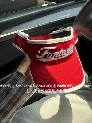 BanliCat美式复古字母空顶帽子女2025新款遮阳防晒运动跑步鸭舌帽