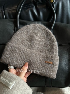 Banlicat 简约韩系含羊毛显白摩卡色针织帽男女秋冬保暖毛线冷帽