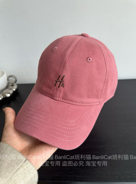 Banlicat 高品质显白树莓粉大头围显脸小棒球帽子男女宽檐鸭舌帽