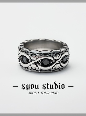 Syou'宫廷花石戒指波西米亚风