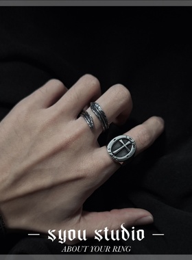 Syou圣十字架欧美钛钢复古戒指