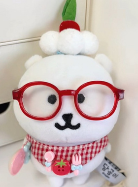 13cm自嘲熊番茄娃衣帽子眼镜可爱棉花娃娃装饰配件三角巾套装厂家