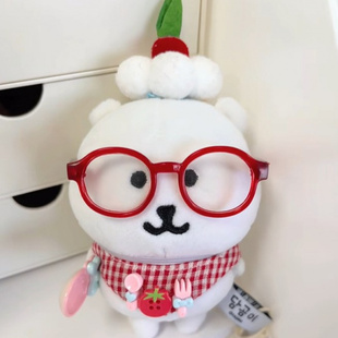 13cm自嘲熊番茄娃衣帽子眼镜可爱棉花娃娃装 厂家 饰配件三角巾套装