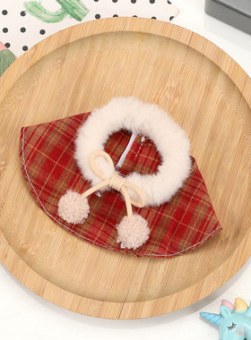 10-20cm秋冬斗篷公仔毛料娃娃玩偶衣服娃衣格纹裙diy绒装扮可爱