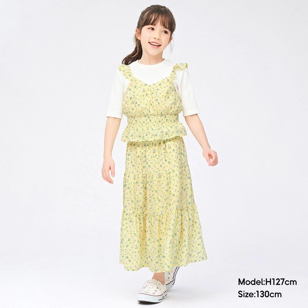日本代购GU极优 2022春夏 童装 半身碎花裙子 339989