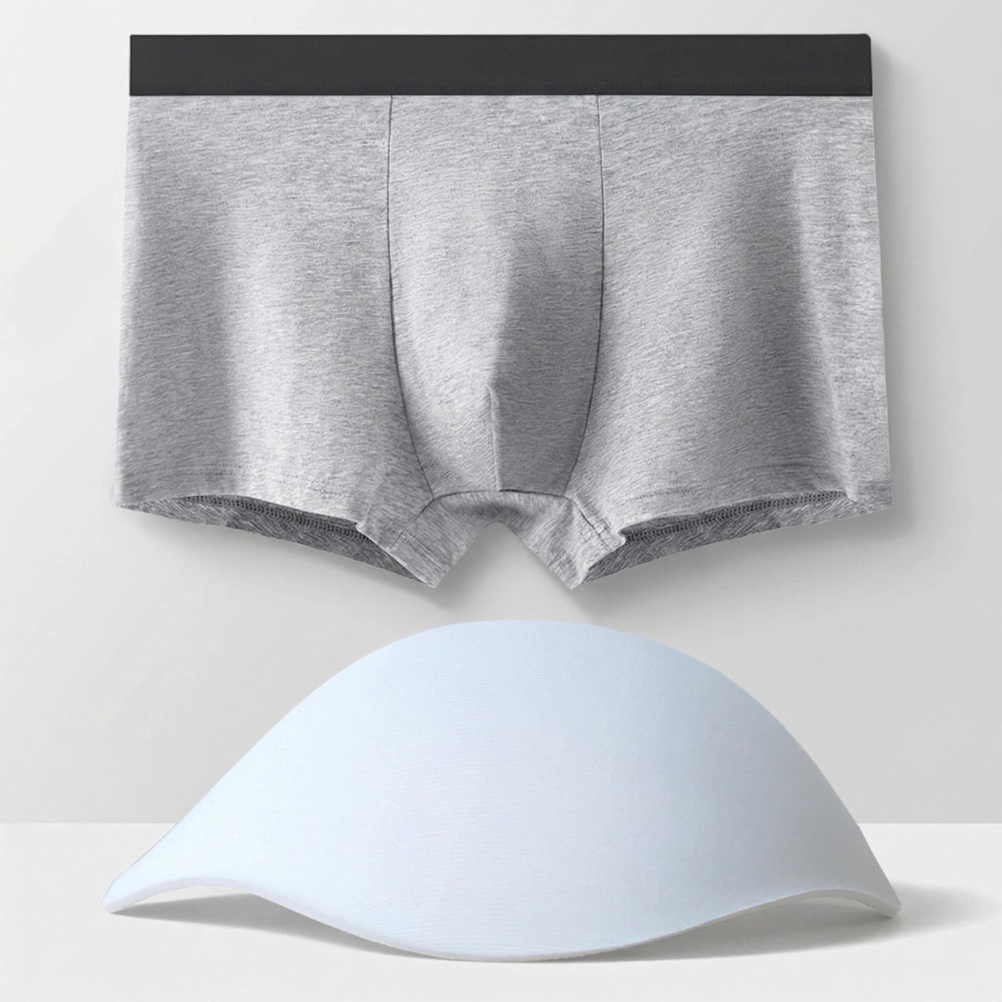 男士平角内裤纯棉性感前裆显大运动防摩擦个性激凸罩杯内裤衩潮男