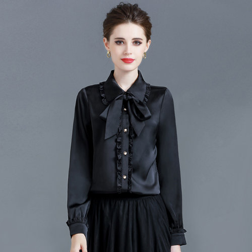 洋气百搭长袖衬衫雪纺