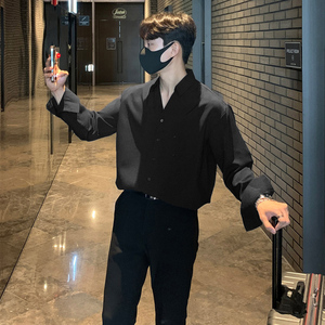 春秋季气质垂感长袖衬衫男韩版衬衣休闲打底衫FC165-P55图片