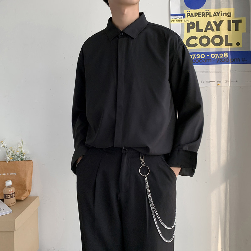 秋季气质垂感男士长袖衬衫韩版宽松潮流衬衣FC168-P50,男装衬衫,四季星座713