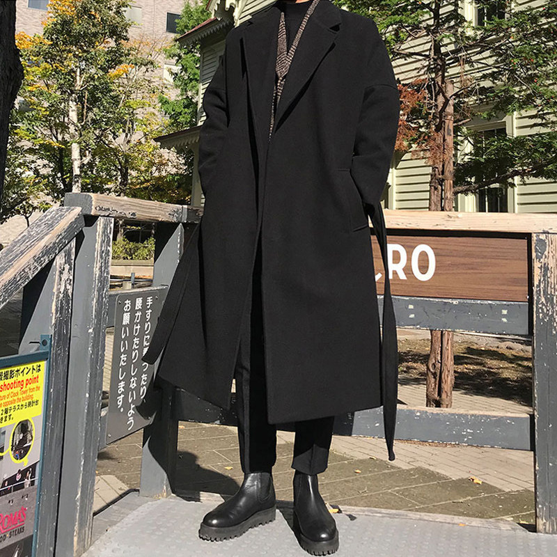 冬季帅气加厚毛呢大衣男韩版宽松呢子风衣潮外套FK196-P135,男装毛呢大衣,四季星座713